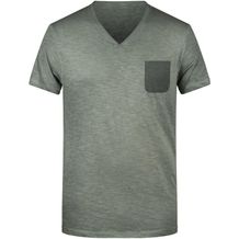 Men's Slub-T - T-Shirt im Vintage-Look [Gr. XL] (dusty-olive) (Art.-Nr. CA258541)