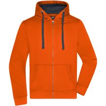 Men's Hooded Jacket - Premium Sweatjacke mit Bionic®-Finish [Gr. XXL] (dark-orange/carbon) (Art.-Nr. CA260262)