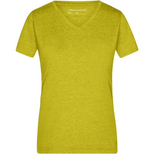 Ladies' Heather T-Shirt - Modisches T-Shirt mit V-Ausschnitt [Gr. M] (Art.-Nr. CA260807) - Hochwertige Melange Single Jersey...