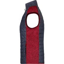 Ladies' Knitted Hybrid Vest - Weste im stylischen Materialmix (red-melange / anthracite-melange) (Art.-Nr. CA261036)