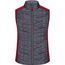 Ladies' Knitted Hybrid Vest - Weste im stylischen Materialmix [Gr. M] (red-melange/anthracite-melange) (Art.-Nr. CA261036)