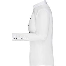 Ladies' Shirt 'Plain' - Shirt mit modischen Einsätzen an Kragen und Manschette [Gr. XS] (weiß / blau) (Art.-Nr. CA263108)