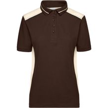 Ladies' Workwear Polo - Pflegeleichtes und strapazierfähiges Polo mit Kontrasteinsätzen [Gr. XL] (brown/stone) (Art.-Nr. CA263896)