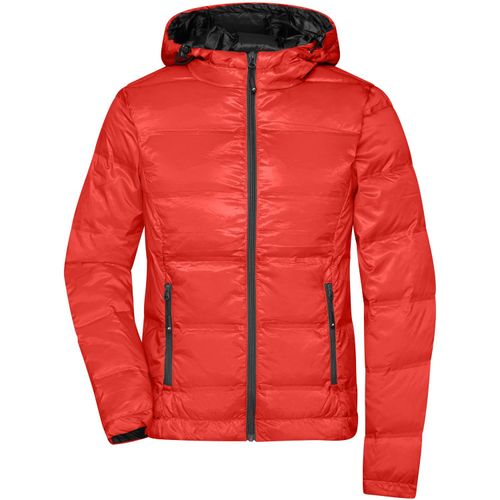 Ladies' Hooded Down Jacket - Daunenjacke mit Kapuze in neuem Design, Steppung der Jacke ist geklebt und nicht genäht [Gr. L] (Art.-Nr. CA265235) - Softes, leichtes, wind- und wasserabweis...