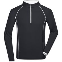 Men's Sports Shirt Longsleeve - Langarm Funktionsshirt für Fitness und Sport [Gr. S] (black/white) (Art.-Nr. CA266114)