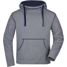 Men's Lifestyle Hoody - Kapuzensweat mit modischen Kontrastnähten [Gr. XXL] (grey-melange/navy) (Art.-Nr. CA267312)