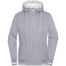 Ladies' Club Sweat Jacket - Sweatjacke mit Reißverschluss und Kapuze [Gr. L] (grey-heather/white) (Art.-Nr. CA267795)