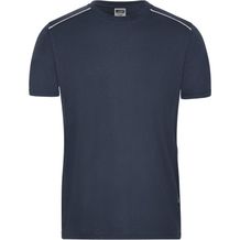 Men's Workwear T-Shirt - Strapazierfähiges und pflegeleichtes T-shirt mit Kontrastpaspel [Gr. 4XL] (navy) (Art.-Nr. CA270463)