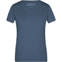 Ladies' Heather T-Shirt - Modisches T-Shirt mit V-Ausschnitt [Gr. L] (blue-melange) (Art.-Nr. CA270883)