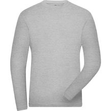 Men's BIO Stretch-Longsleeve Work - Langarm Shirt aus weichem Elastic-Single-Jersey [Gr. 4XL] (grey-heather) (Art.-Nr. CA272867)