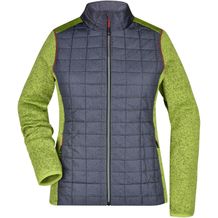 Ladies' Knitted Hybrid Jacket - Strickfleecejacke im stylischen Materialmix [Gr. XL] (kiwi-melange/anthracite-melange) (Art.-Nr. CA274742)