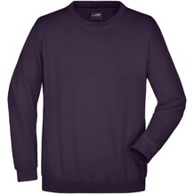 Round-Sweat Heavy - Klassisches Komfort Rundhals-Sweatshirt [Gr. 5XL] (aubergine) (Art.-Nr. CA274963)