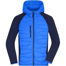 Men's Hybrid Jacket - Sportliche Jacke mit Kapuze im attraktiven Materialmix [Gr. L] (blue/navy) (Art.-Nr. CA276951)