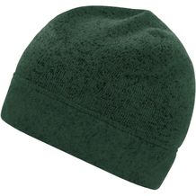 Knitted Fleece Workwear Beanie - Strickmütze in Melangeoptik (dark-green-melange / black) (Art.-Nr. CA278195)