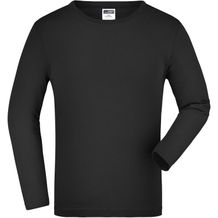 Junior Shirt Long-Sleeved Medium - Langarm T-Shirt aus Single Jersey [Gr. XL] (black) (Art.-Nr. CA280237)
