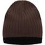 Knitted Hat - Strickmütze in klassischer Ripp-Optik (coffee/black) (Art.-Nr. CA282045)