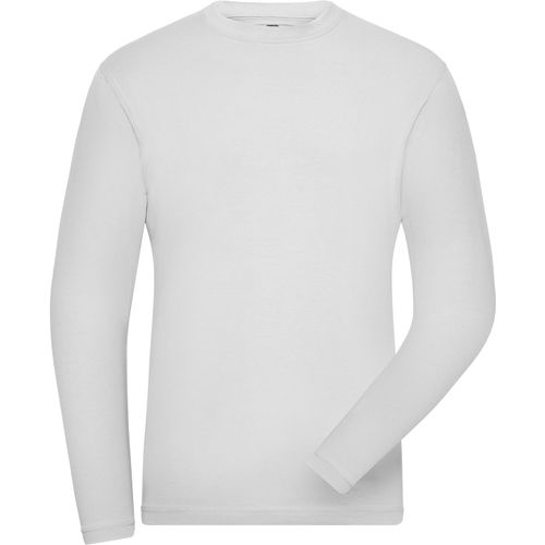 Men's BIO Stretch-Longsleeve Work - Langarm Shirt aus weichem Elastic-Single-Jersey [Gr. L] (Art.-Nr. CA282313) - Gekämmte, ringgesponnene BIO-Baumwolle,...