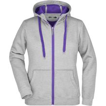 Ladies' Doubleface Jacket - Sportive Jacke mit Kapuze [Gr. XXL] (grey-heather/purple) (Art.-Nr. CA282968)