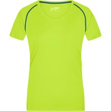 Ladies' Sports T-Shirt - Funktionsshirt für Fitness und Sport [Gr. XL] (bright-yellow/bright-blue) (Art.-Nr. CA285480)