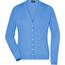 Ladies' V-Neck Cardigan - Klassische Baumwoll-Strickjacke [Gr. XL] (glacier-blue) (Art.-Nr. CA286378)