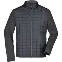 Men's Knitted Hybrid Jacket - Strickfleecejacke im stylischen Materialmix [Gr. L] (grey-melange/anthracite-melange) (Art.-Nr. CA289884)
