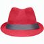 Street Style - Stylisher, sommerlicher Streetwear Hut mit breitem kontrastfarbigem Band [Gr. S/M] (red/dark-grey) (Art.-Nr. CA290610)