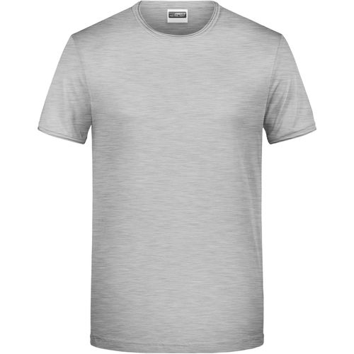 Men's-T - T-Shirt mit trendigem Rollsaum [Gr. XL] (Art.-Nr. CA292879) - 100% gekämmte, ringgesponnene BIO-Baumw...