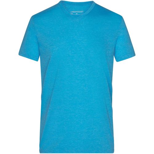 Men's Heather T-Shirt - Modisches T-Shirt mit V-Ausschnitt [Gr. M] (Art.-Nr. CA293800) - Hochwertige Melange Single Jersey...