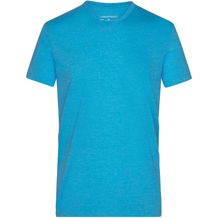Men's Heather T-Shirt - Modisches T-Shirt mit V-Ausschnitt [Gr. M] (turquoise-melange) (Art.-Nr. CA293800)