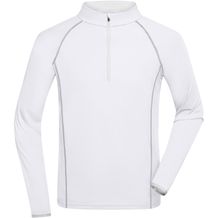 Men's Sports Shirt Longsleeve - Langarm Funktionsshirt für Fitness und Sport [Gr. M] (white/silver) (Art.-Nr. CA295374)