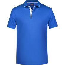 Men's Polo Stripe - Klassisches Polo mit Kontraststreifen [Gr. S] (royal/white) (Art.-Nr. CA296596)