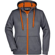 Ladies' Doubleface Jacket - Sportive Jacke mit Kapuze [Gr. S] (carbon/orange) (Art.-Nr. CA296871)