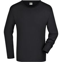 Men's Long-Sleeved Medium - Langarm T-Shirt aus Single Jersey [Gr. S] (black) (Art.-Nr. CA298941)