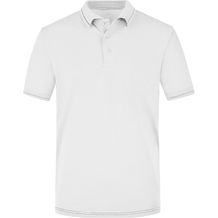 Men's Elastic Polo - Hochwertiges Poloshirt mit Kontraststreifen [Gr. S] (white/black) (Art.-Nr. CA299129)