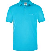 Men´s Workwear Polo Pocket - Pflegeleichtes und strapazierfähiges Polo mit Brusttasche [Gr. S] (Turquoise) (Art.-Nr. CA299150)