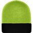 Knitted Cap - Klassische Strickmütze mit Umschlag (lime-green/black) (Art.-Nr. CA299990)