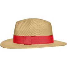 Traveller Hat - Stilvoller Hut in leichter Sommerqualität (straw / red) (Art.-Nr. CA300827)