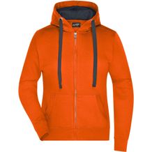 Ladies' Hooded Jacket - Premium Sweatjacke mit Bionic®-Finish [Gr. XL] (dark-orange/carbon) (Art.-Nr. CA301564)