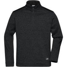 Men's Knitted Workwear Fleece Half-Zip - Pflegeleichter Strickfleece Troyer im Materialmix [Gr. 3XL] (black/black) (Art.-Nr. CA302712)