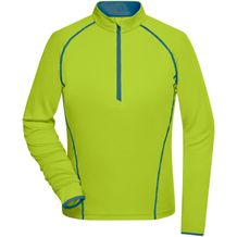 Ladies' Sports Shirt Longsleeve - Langarm Funktionsshirt für Fitness und Sport [Gr. XXL] (bright-yellow/bright-blue) (Art.-Nr. CA303204)