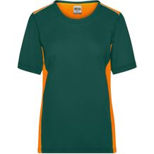 Ladies' Workwear T-Shirt - Strapazierfähiges und pflegeleichtes T-Shirt mit Kontrasteinsätzen [Gr. M] (dark-green/orange) (Art.-Nr. CA303300)