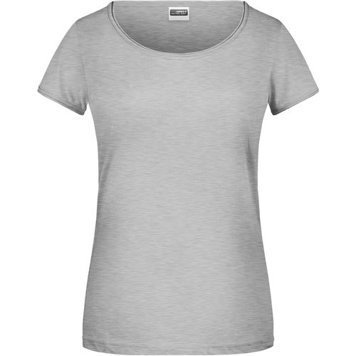 Ladies'-T - T-Shirt mit trendigem Rollsaum [Gr. XL] (Art.-Nr. CA303435) - 100% gekämmte, ringgesponnene BIO-Baumw...