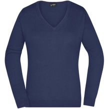 Ladies' V-Neck Pullover - Klassischer Baumwoll-Pullover [Gr. L] (navy) (Art.-Nr. CA303709)