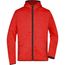 Men's Knitted Fleece Hoody - Kapuzenjacke aus Strickfleece in Melange-Optik [Gr. 3XL] (red-melange/black) (Art.-Nr. CA303828)