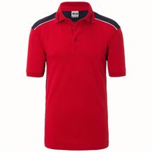 Men's Workwear Polo - Pflegeleichtes und strapazierfähiges Polo mit Kontrasteinsätzen [Gr. XS] (red/navy) (Art.-Nr. CA303984)