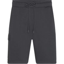 Men's Lounge Shorts - Modische, kurze Sweathose aus BIO-Baumwolle im Cargo-Style [Gr. 3XL] (graphite) (Art.-Nr. CA304398)