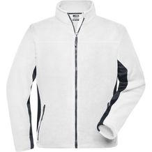 Men's Workwear Fleece Jacket - Strapazierfähige Fleecejacke im Materialmix [Gr. 5XL] (white/carbon) (Art.-Nr. CA304612)