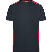 Men's Workwear T-Shirt - Strapazierfähiges und pflegeleichtes T-Shirt mit Kontrasteinsätzen [Gr. XL] (carbon/red) (Art.-Nr. CA305241)