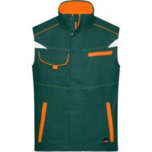 Workwear Vest - Funktionelle Weste im sportlichen Look mit hochwertigen Details [Gr. XS] (dark-green/orange) (Art.-Nr. CA305967)