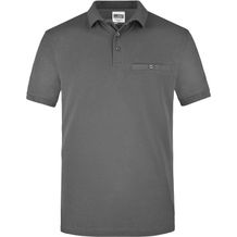 Men´s Workwear Polo Pocket - Pflegeleichtes und strapazierfähiges Polo mit Brusttasche [Gr. S] (dark-grey) (Art.-Nr. CA306288)